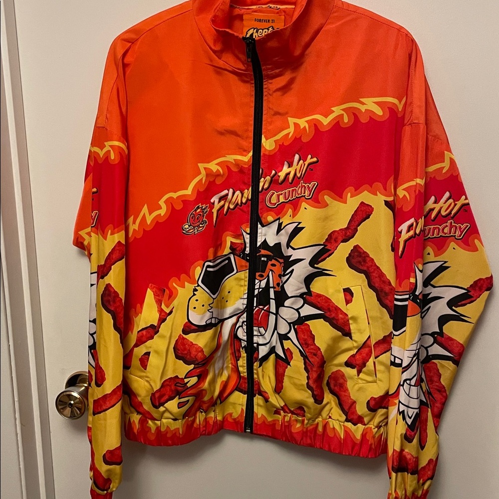 Cheetos Flamin’ Hot Graphic Jacket Size Large
